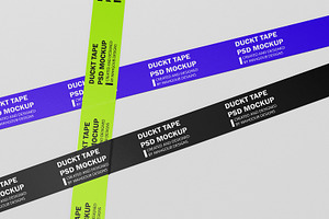 Opened Duct Tape Strips Mockups