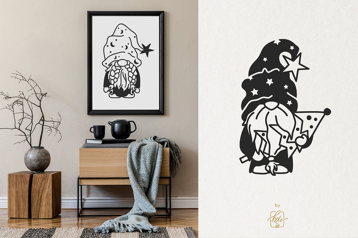 CHRISTMAS GNOMES LINE ART, a Seasonal Illustration by Kate Art (Photo 4 of 6)