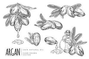 Illustration of set in black and, a Food Illustration by Sabelskaya