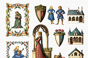 Tudor clipart, Medieval clipart, a Decorative Illustration by Invite to Clipart (Thumbnail 3 of 5)