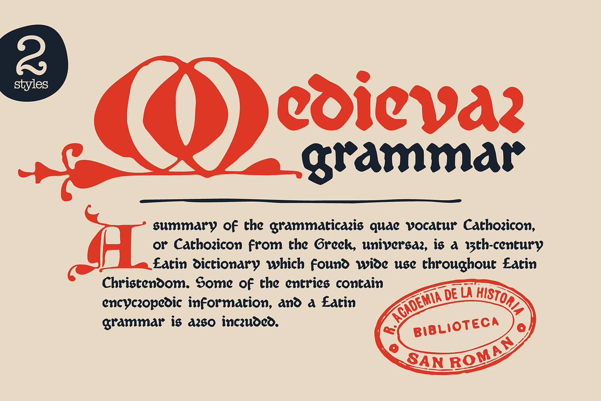Medieval Grammar blackletter font, a Blackletter Font by kaer_shop (Photo 1 of 13)
