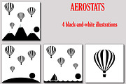 Set of hot air balloons, aerostats, a Seasonal Illustration by Orangepencil (Thumbnail 3 of 5)