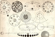 Antique Astronomy Overlays, an Illustration by Digital Curio (Thumbnail 2 of 4)