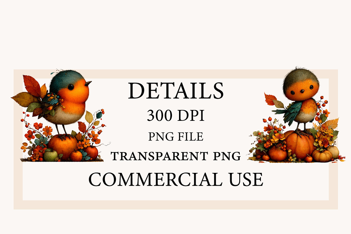 Whimsical Autumn Fall Robin Clipart, a Seasonal Illustration by Designworld (Photo 4 of 11)