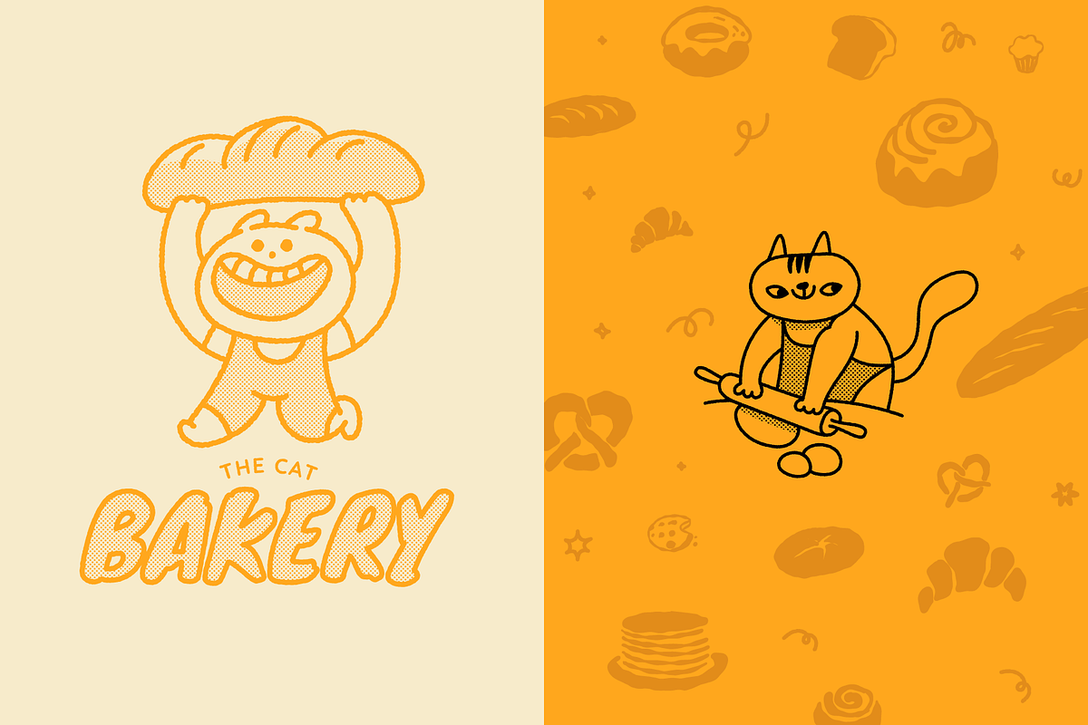 Animal Cafe. Mascots & Food Doodles, a Food Illustration by venimo (Photo 3 of 12)