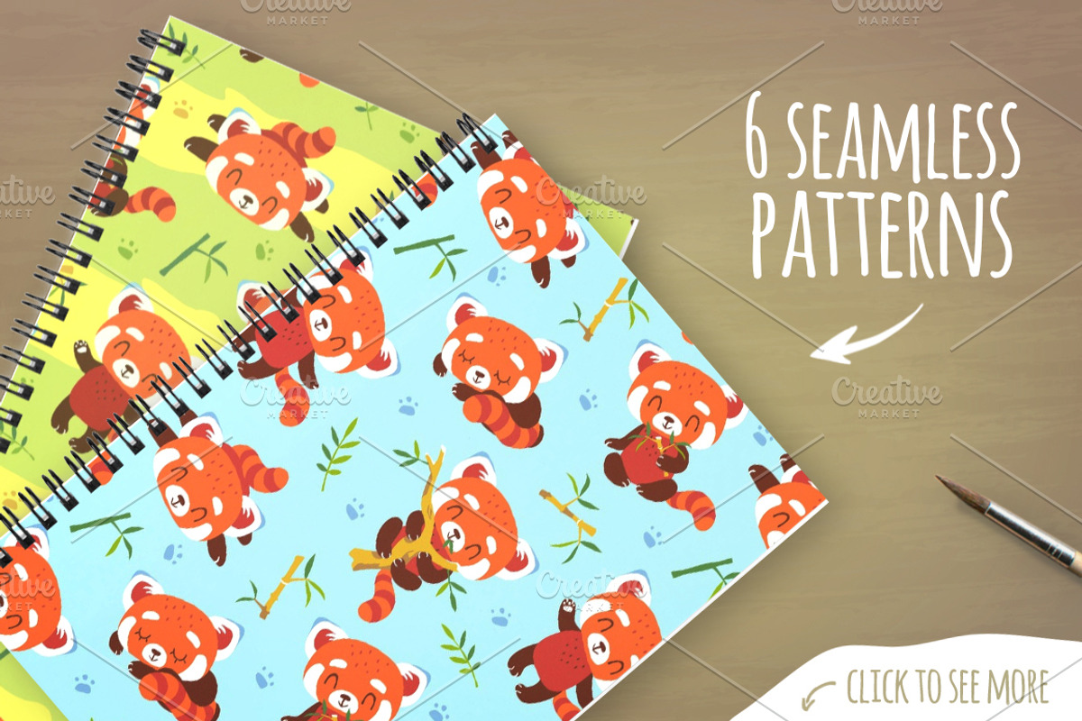 Red Panda Set, an Animal Illustration by SunnyWS (Photo 3 of 3)