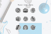 Music Line Icons, an Outline Icon by Lyolya Profitrolya (Thumbnail 1 of 2)