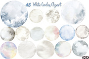 White Watercolor Circles Clipart, an Illustration by DreamCafeArt (Thumbnail 1 of 7)
