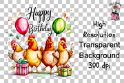 10 Funny Chicken Birthday PNG, a Graphic by Black Gallery (Thumbnail 10 of 11)