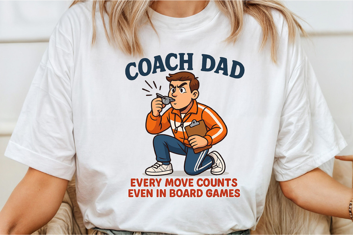 Coach Dad Funny Fathers Day PNG, an Illustration by DreamCafeArt (Photo 2 of 6)