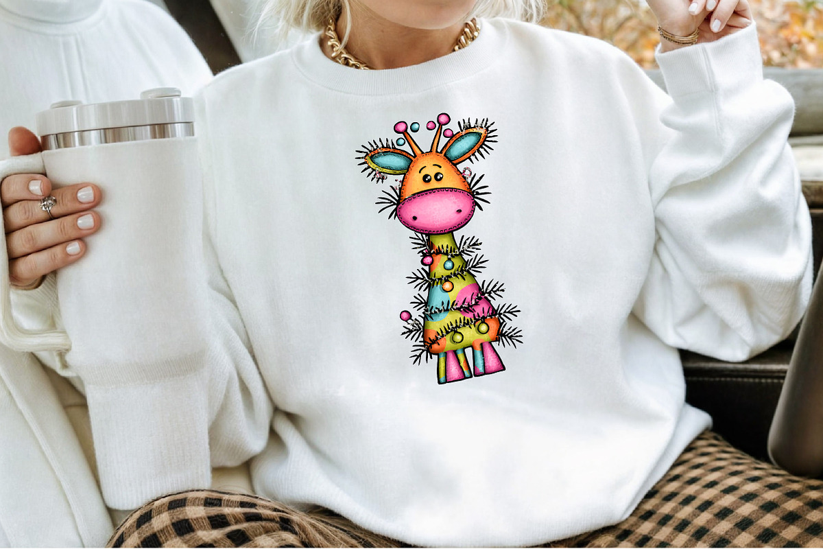 Whimsical Christmas Giraffe Clipart, an Illustration by Sublimation Artist (Photo 4 of 6)