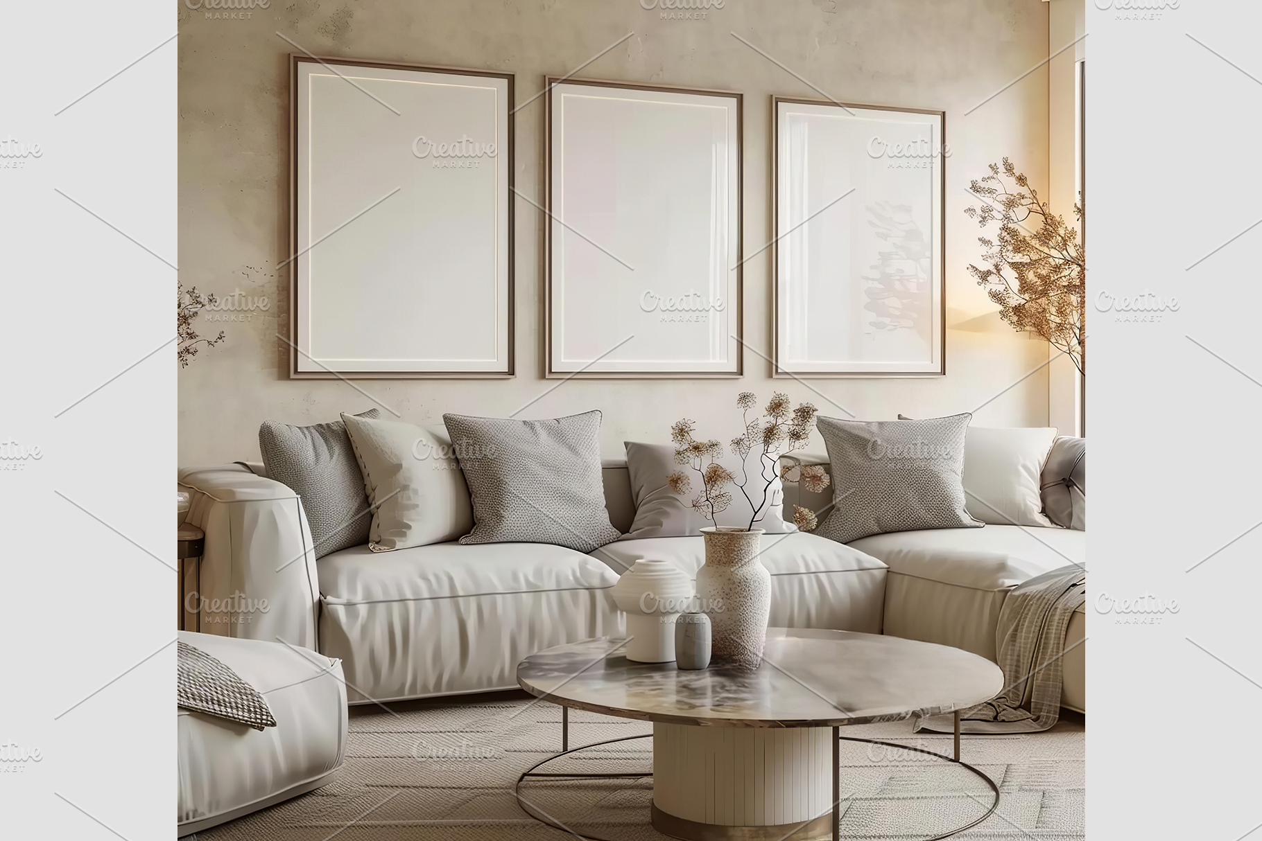 Mockup Frame Set in a Room Interior, an Architecture Photo by GFXCity