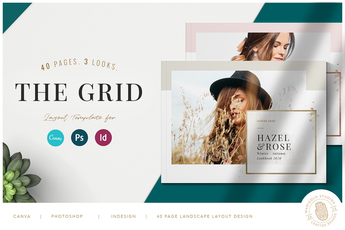 The Grid Layout | Canva, PSD, Indd, a Brochure Template by Marigold Studios (Photo 1 of 13)