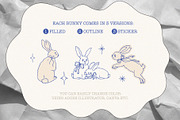 SWEET BUNNY hand drawn vector pack, an Animal Illustration by yabluko_draws (Thumbnail 4 of 7)