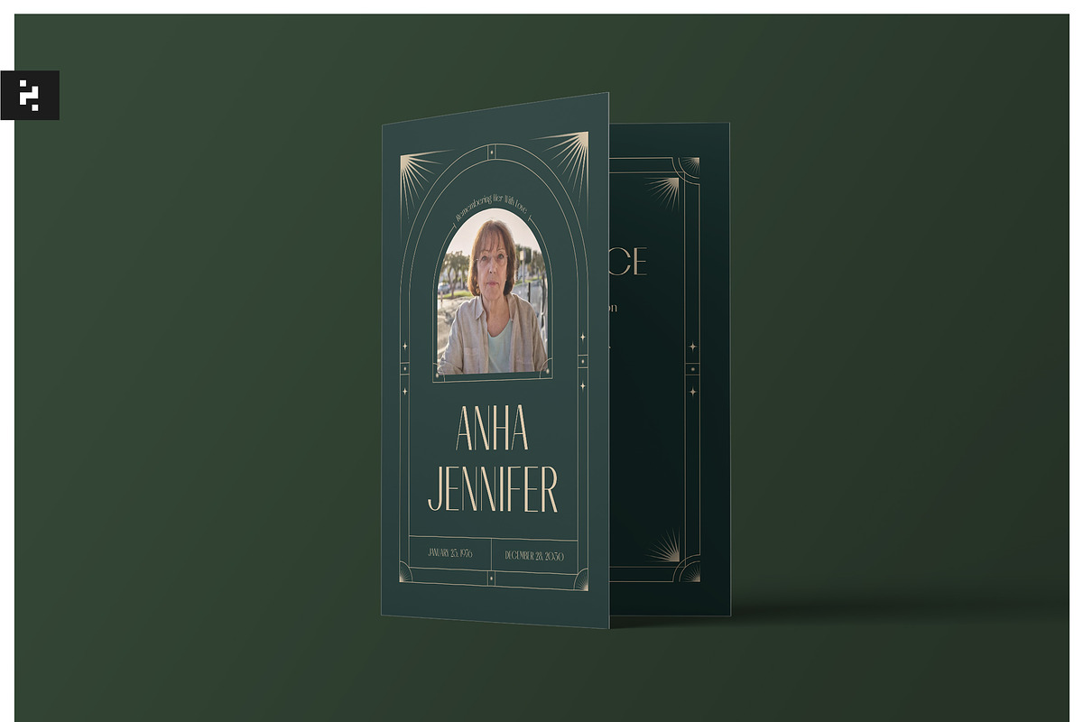 Green Aesthetic Funeral Program, a Brochure Template by Neermana (Photo 1 of 4)