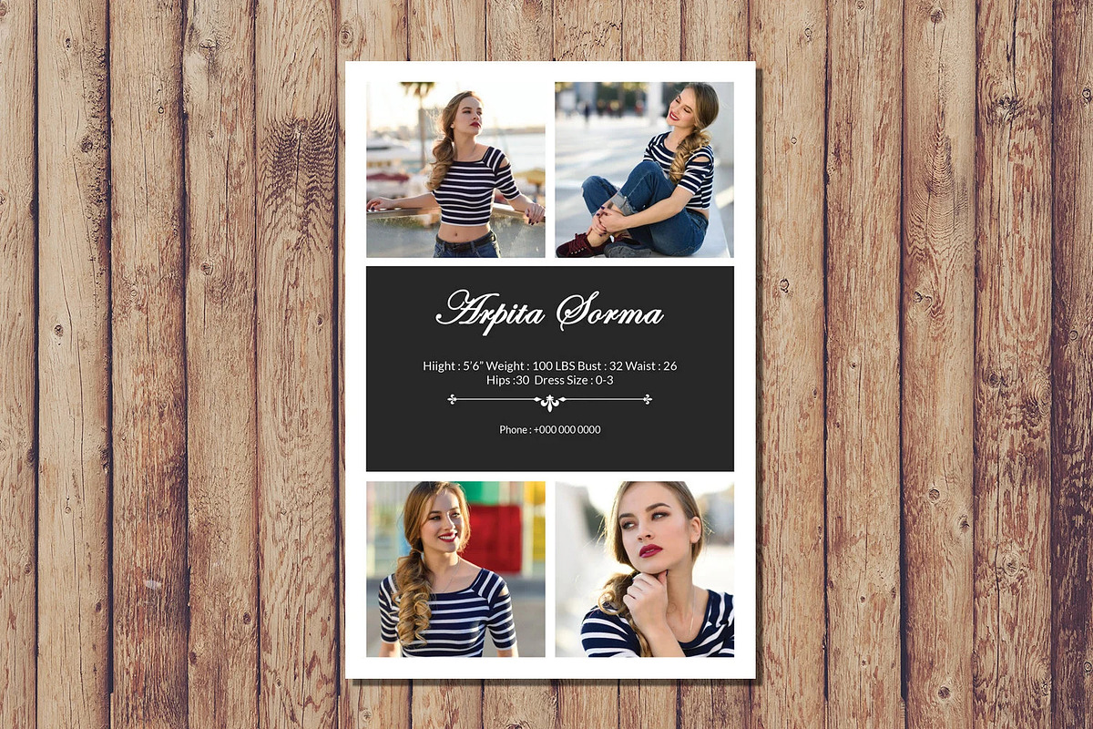 Model Comp Card Template, a Card Template by Template Shop (Photo 3 of 5)