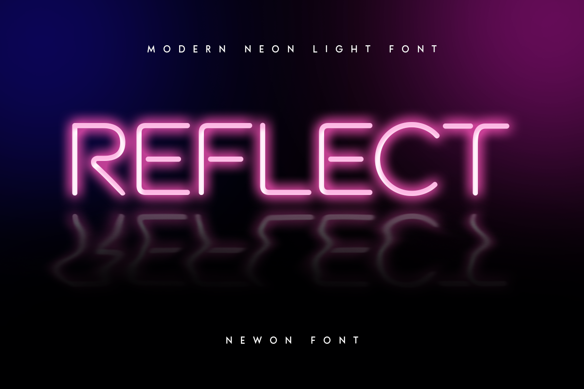 Newon - Modern Neon Light Font, a Sans Serif Font by Hamz Studio (Photo 16 of 16)