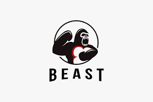 Simple powerful gorilla logo icon, a Branding & Logo Template by DOMHOUZE