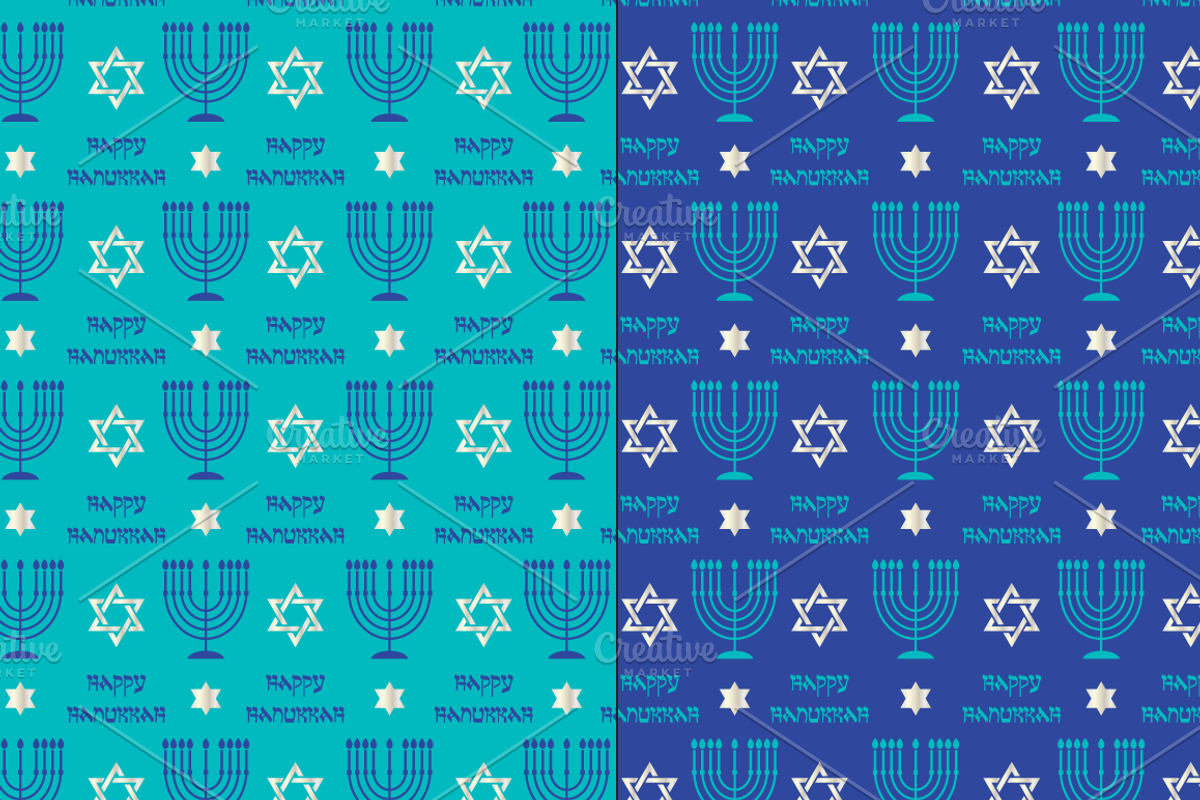 Silver Blue Hanukkah Patterns preview 6