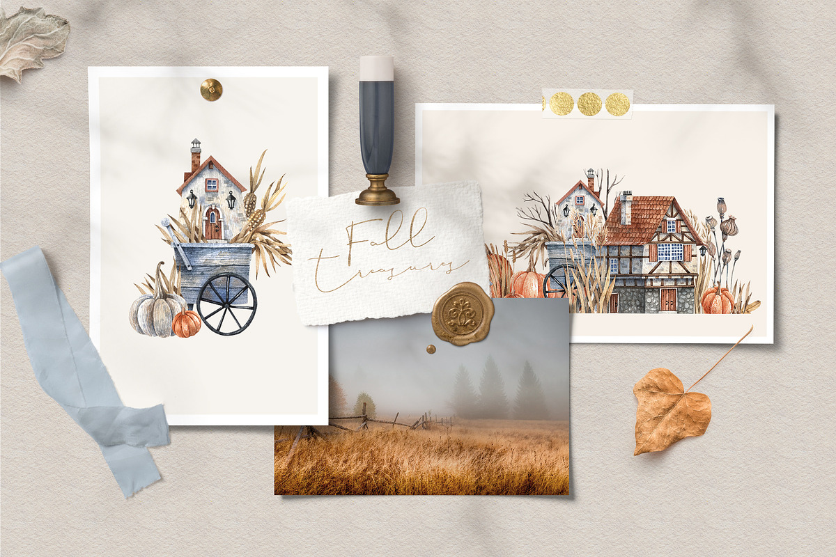 Watercolor Rustic Houses, a Decorative Illustration by Watercolor by Tonia Tkach (Photo 4 of 6)
