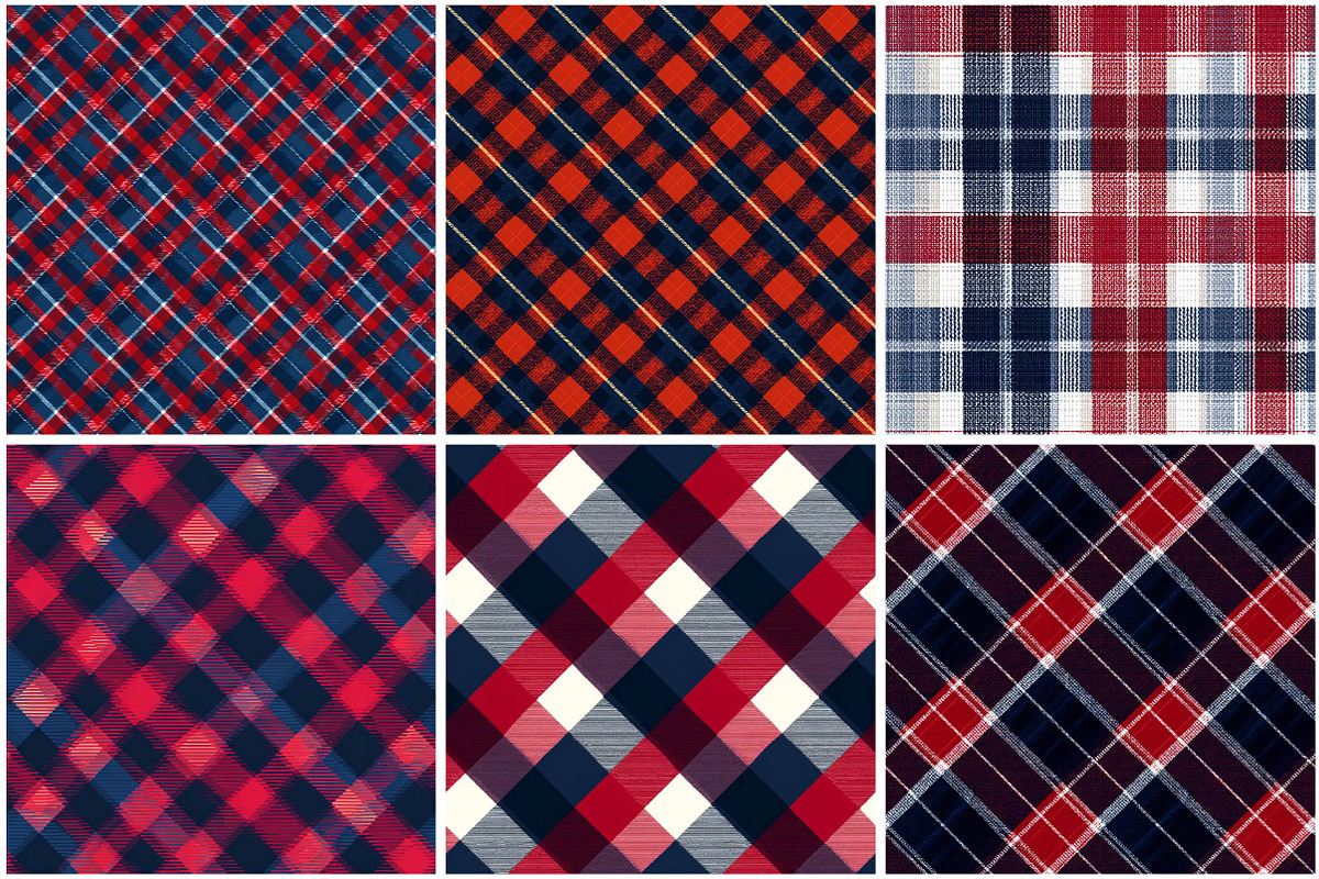 Red and Navy Plaid Patterns, a Texture Illustration by DreamPrint404 (Photo 2 of 4)