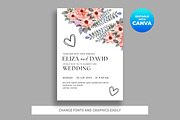 Watercolor Floral Wedding Invitation, an Invitation Template by M9 Design (Thumbnail 2 of 5)