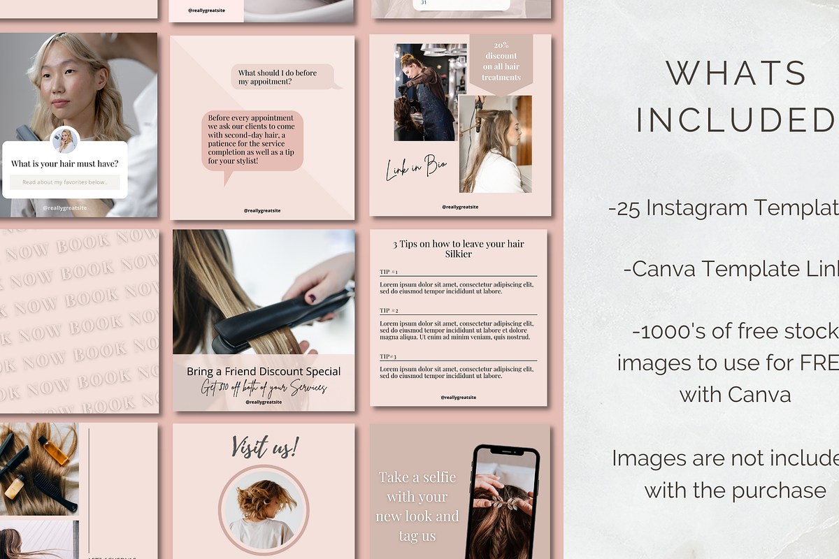Hairstylist Instagram Templates, a Social Media Template by Social Assumptions (Photo 3 of 7)