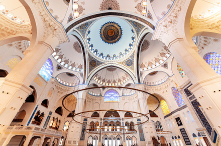 Inside view of Camlica Mosque in Ist