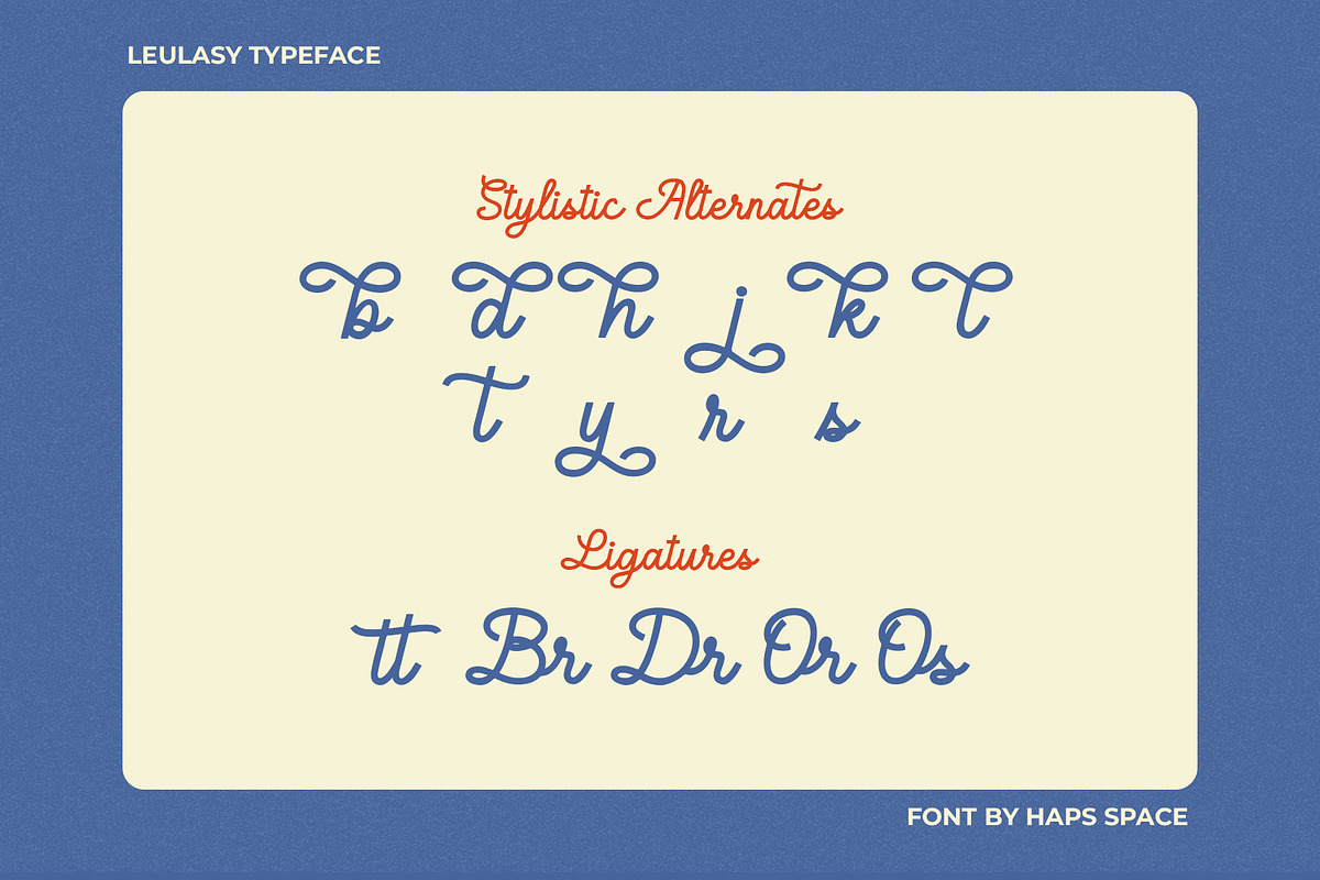 Leulasy a Monoline Script, a Font by Haps Space (Photo 5 of 8)