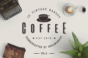 10 Vintage Coffee Badges Vol.2