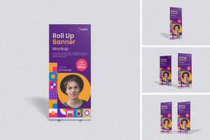 Roll Up Banner Mockup, an Advertising Mockup by HanaSaka_Studio