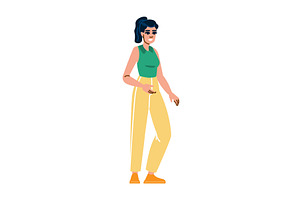 Young woman walking and smiling, an Object Illustration by pikepicture