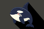 Cute orca illustration in flat, an Animal Illustration by Pray Art Design Studio (Thumbnail 2 of 3)