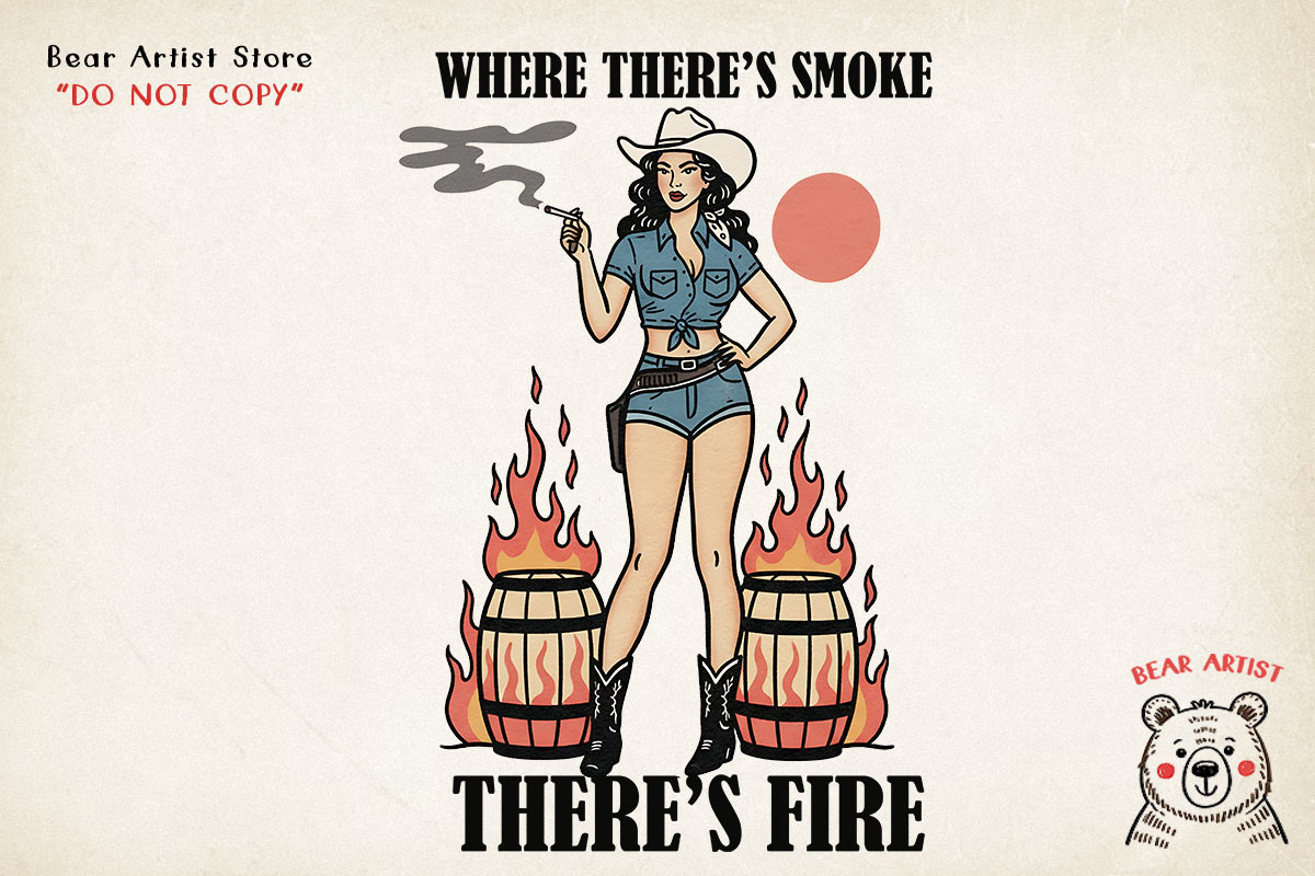Retro Pin-Up Cowgirl Clipart Bundle, a Graphic by GlitterCraft (Photo 28 of 61)
