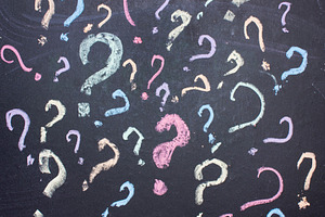 Multicolored question marks 