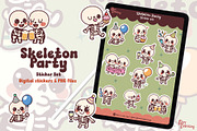 Cute Skeleton Party Sticker Set, a Graphic by Dori Debreceni draws (Thumbnail 2 of 4)