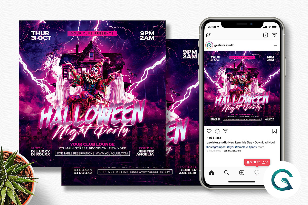 Halloween Party Flyer Template, a Flyer Template by Geelator Studio