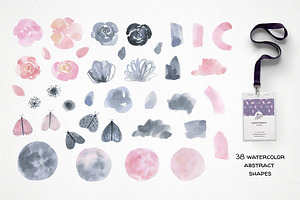 Watercolor Celestial Flowers Clipart