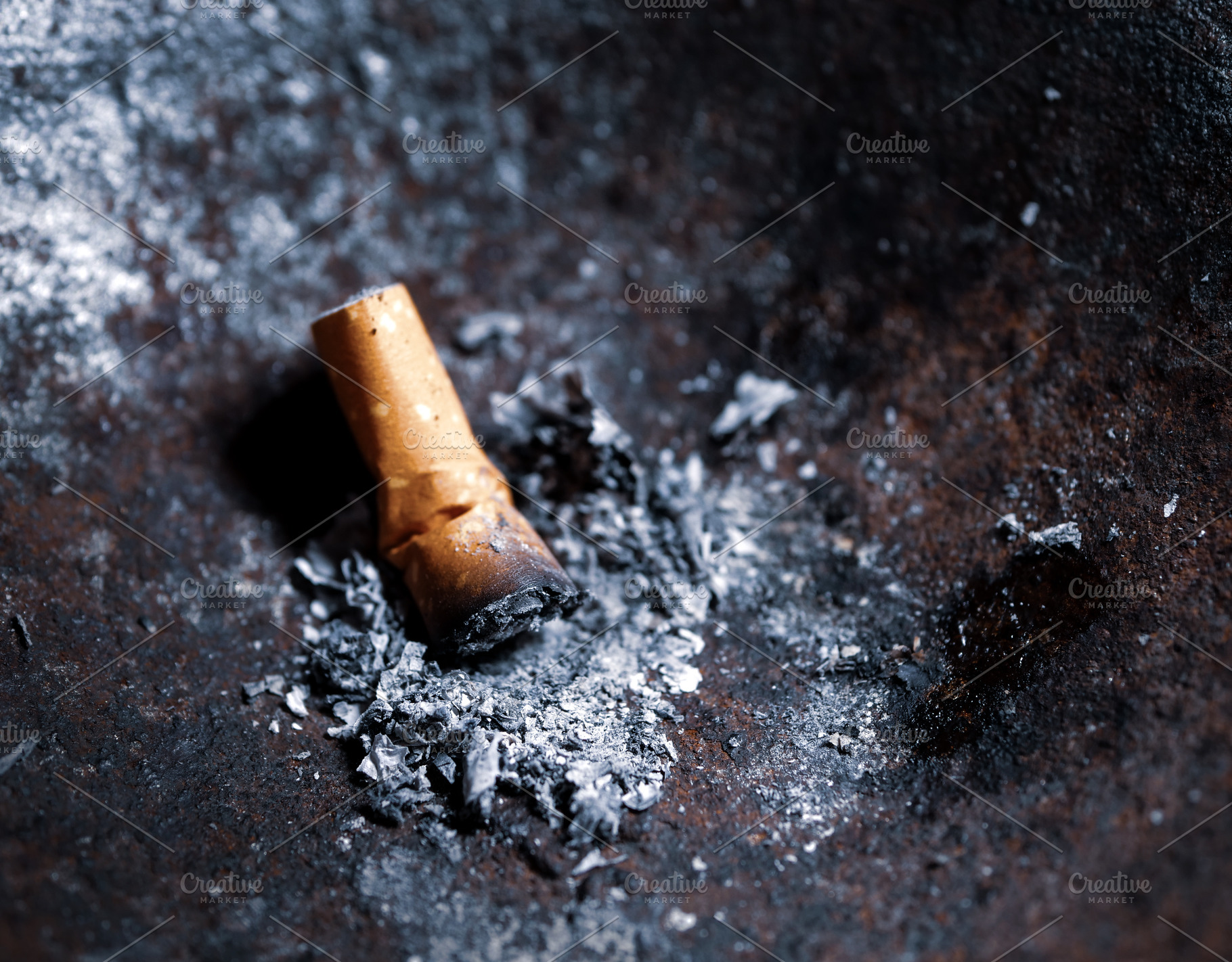 Burning cigarettes with smoke featuring cigarette, ash, and addiction, a Health & Medical Photo by graphic 9
