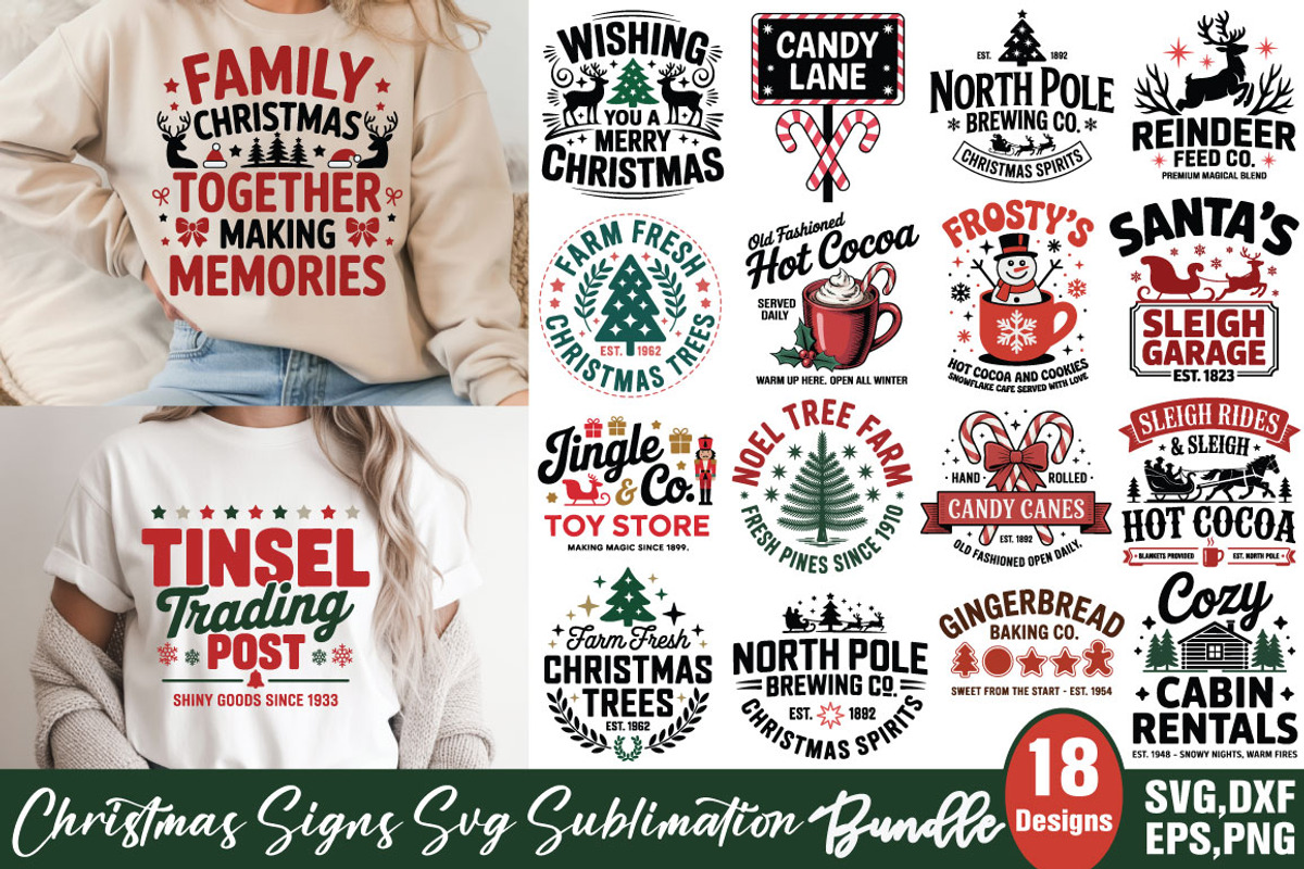 Christmas Signs SVG Sublimation, an Object Graphic by DollarSmart