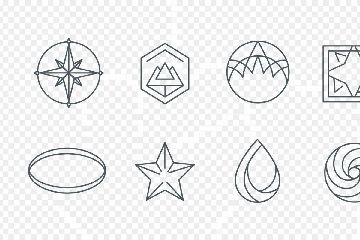 24 Minimal Geometric Logo Frames, an Emoji Icon by adenpinkstore (Photo 10 of 12)