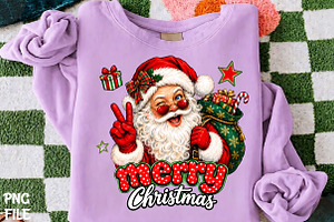 Merry Christmas Santa Peace PNG Art, a Seasonal Illustration by CrexoraLab