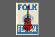 Folk Music Fest vector poster set, an Object Illustration by PoPaShop (Thumbnail 5 of 8)