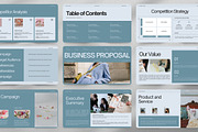 Dusty Blue Business Pitch Deck, a Presentation Template by Pani Temp. (Thumbnail 3 of 11)