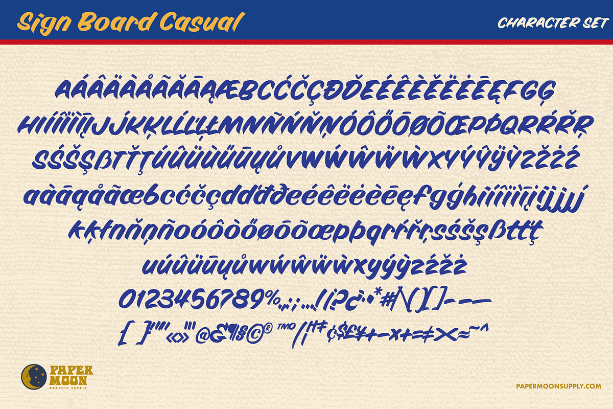 Signboard Casual Sign Painter Font, a Handwritten Font by Paper Moon Graphic Supply (Photo 2 of 16)