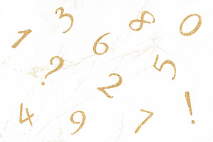 Gold Glitter Letters And Numbers