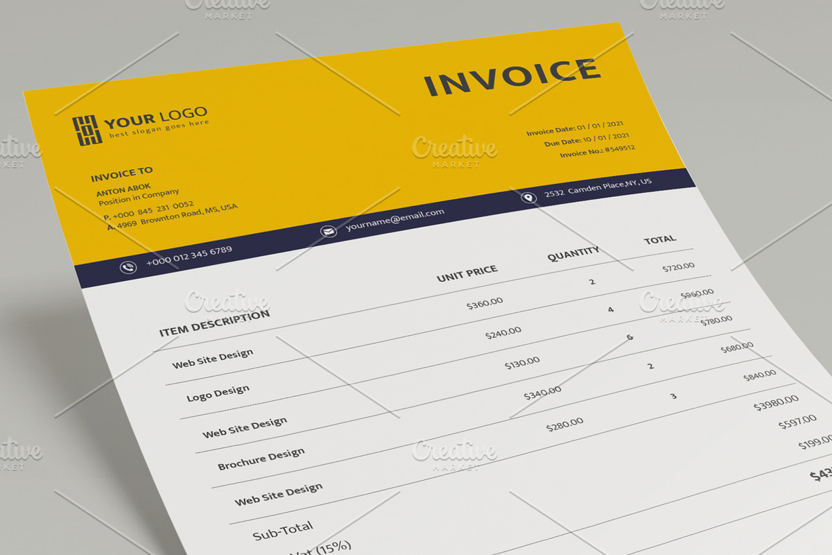 Invoice Templates - Houston, a Stationery Template by Aprndy85 (Photo 3 of 3)