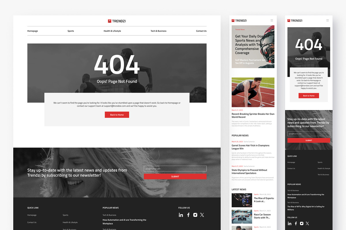 Trendzi - Newspaper Magazine Framer, a Websites & App Template by peterdraw (Photo 5 of 5)