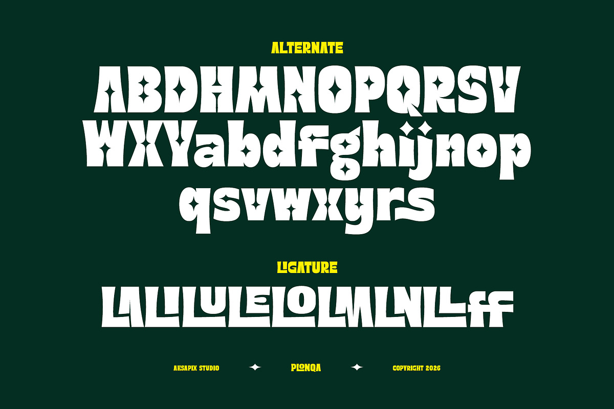 PLONQA - Bold Display Font, a Sans Serif Font by Aksapix Studio (Photo 2 of 8)
