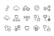 Data Exchange icons, an Outline Icon by Tettygreen (Thumbnail 2 of 2)